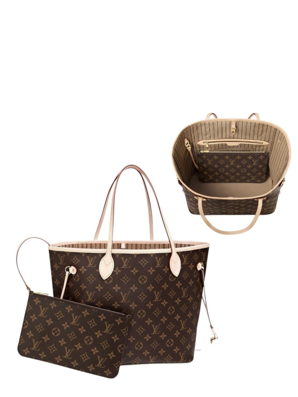 Authenticated Louis Vuitton LV NEVERFULL MM Brown Monogram Tote IN GOOD CONDITIO
